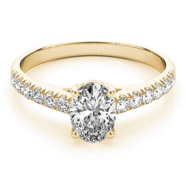 Single Row U-Prong Trellis Engagement Ring