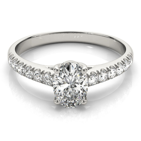 Single Row U-Prong Trellis Engagement Ring