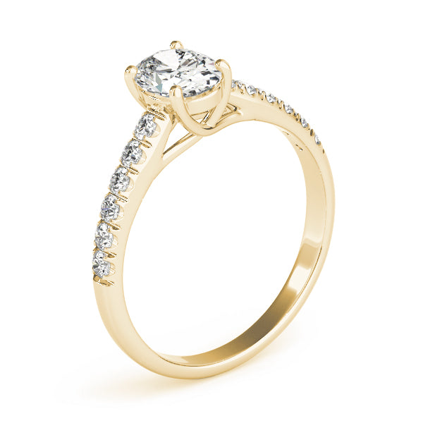 Single Row U-Prong Trellis Engagement Ring