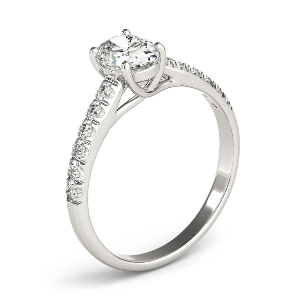 Single Row U-Prong Trellis Engagement Ring