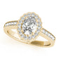 Vintage Single Row Prong Halo Milgrain Engagement Ring