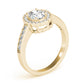 Vintage Single Row Prong Halo Milgrain Engagement Ring