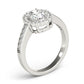 Vintage Single Row Prong Halo Milgrain Engagement Ring