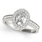 Vintage Single Row Prong Halo Milgrain Engagement Ring