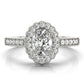 Vintage Single Row Prong Halo Milgrain Engagement Ring