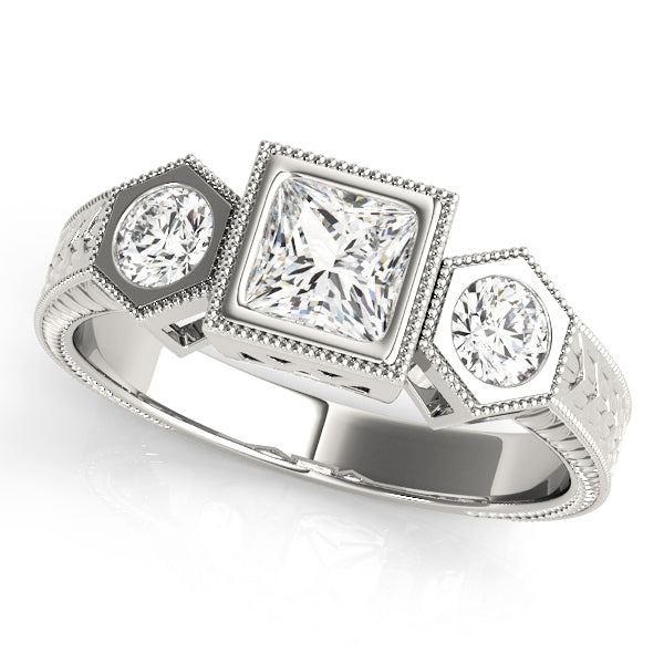 ENGAGEMENT RINGS 3 STONE PRINCESS
