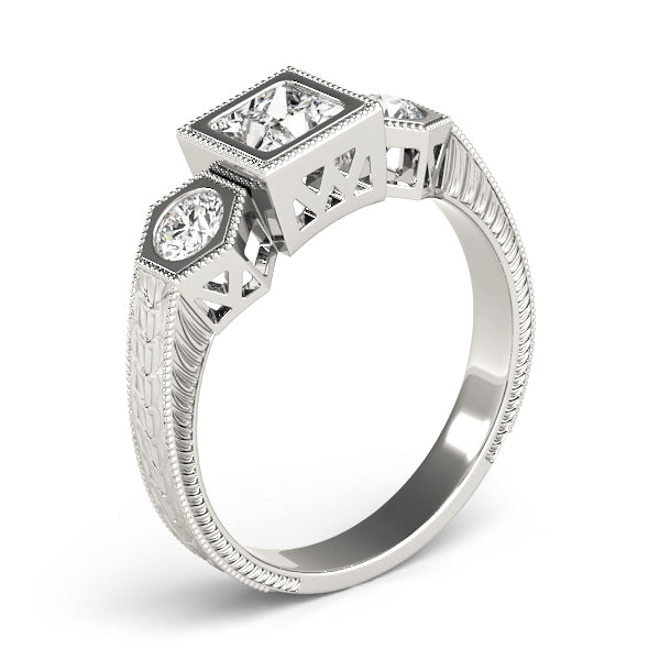 ENGAGEMENT RINGS 3 STONE PRINCESS