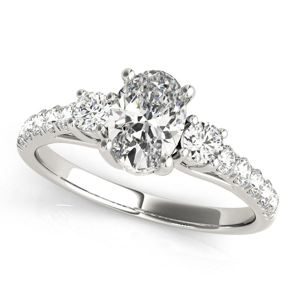 3-Stone Trellis Oval Engagement Ring
