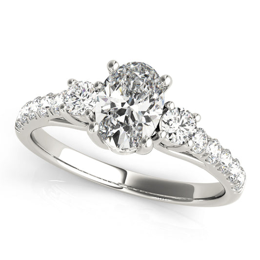 3-Stone Trellis Oval Engagement Ring