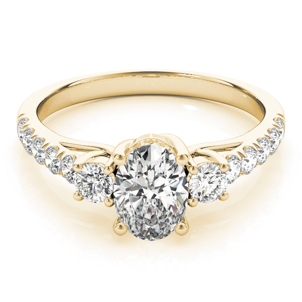3-Stone Trellis Oval Engagement Ring
