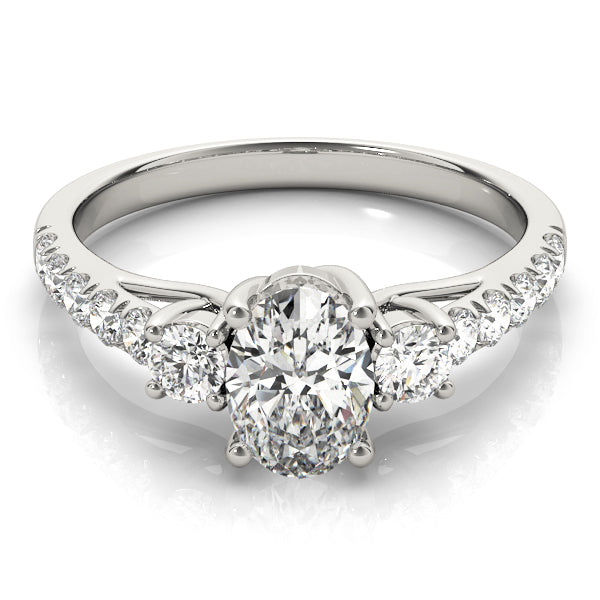 3-Stone Trellis Oval Engagement Ring
