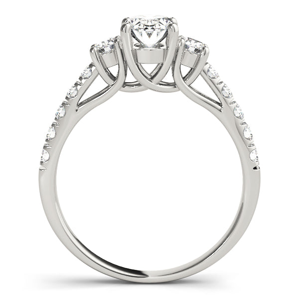 3-Stone Trellis Oval Engagement Ring