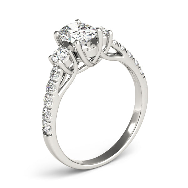 3-Stone Trellis Oval Engagement Ring