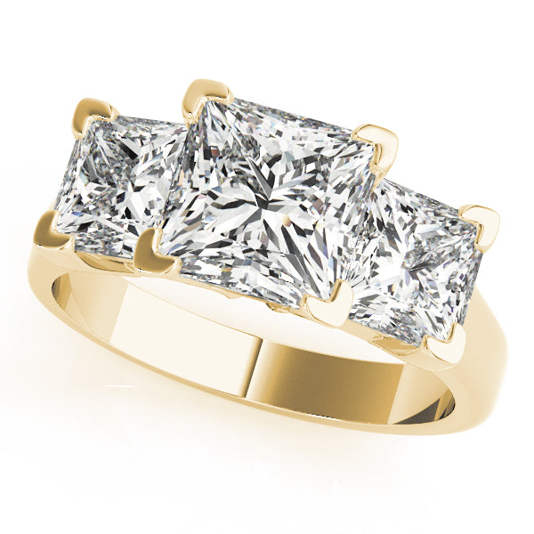 3-Stone Princess Cut Engagement Ring