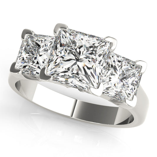 3-Stone Princess Cut Engagement Ring