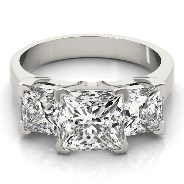 3-Stone Princess Cut Engagement Ring
