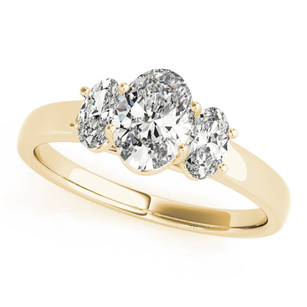 3-Stone Trellis Oval Engagement Ring