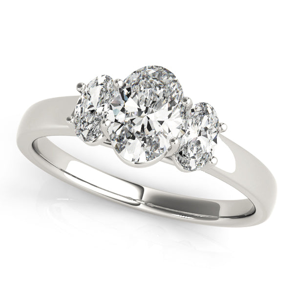 3-Stone Trellis Oval Engagement Ring