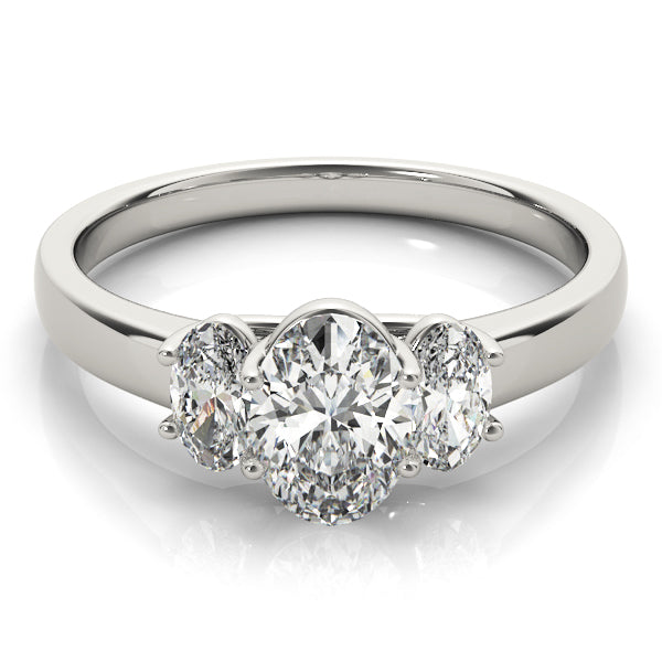 3-Stone Trellis Oval Engagement Ring