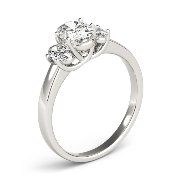 3-Stone Trellis Oval Engagement Ring