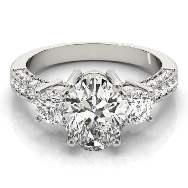 ENGAGEMENT RINGS 3 STONE OVAL