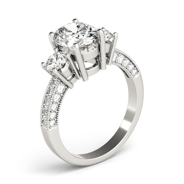 ENGAGEMENT RINGS 3 STONE OVAL