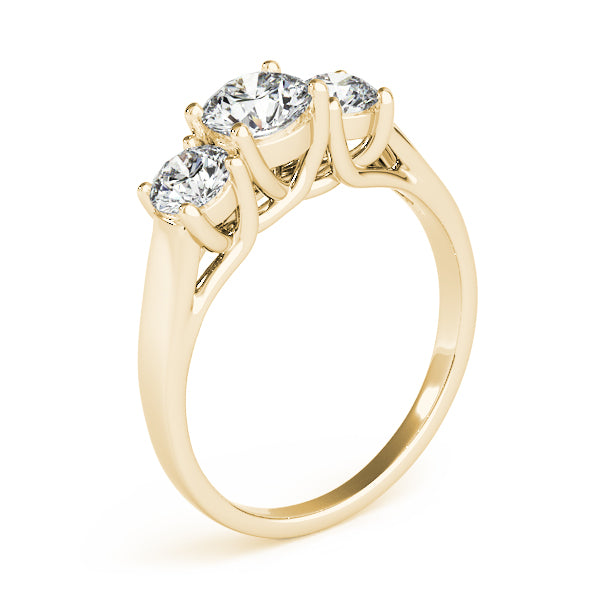 3-Stone Round Trellis Engagement Ring