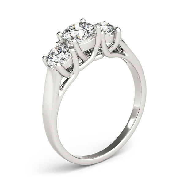3-Stone Round Trellis Engagement Ring