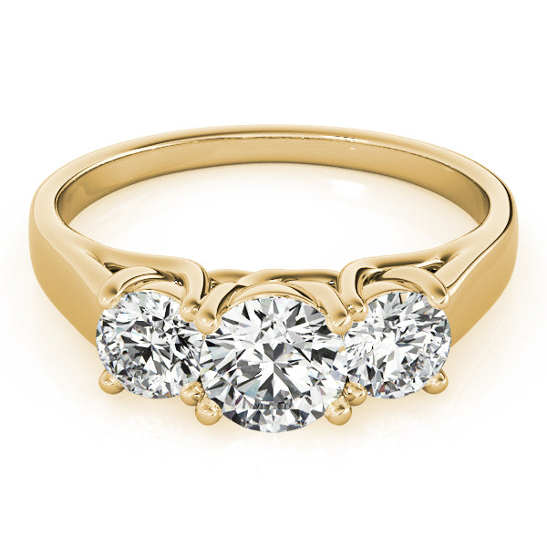 3-Stone Round Trellis Engagement Ring