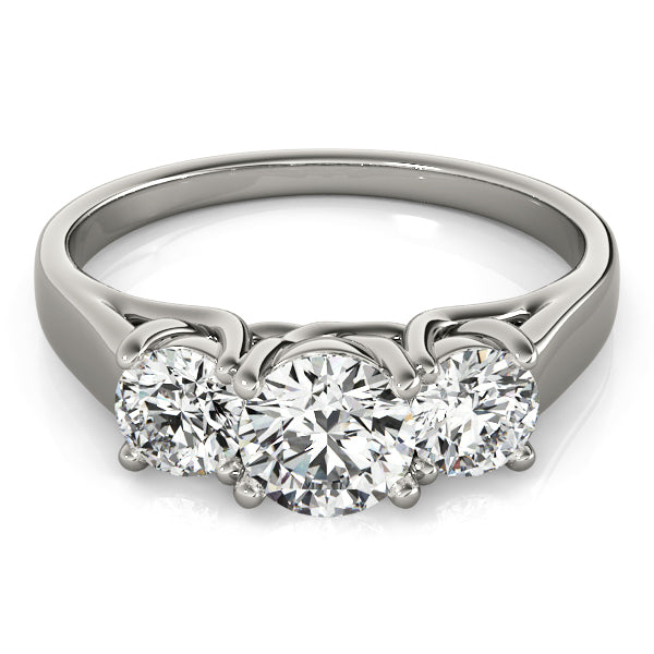 3-Stone Round Trellis Engagement Ring