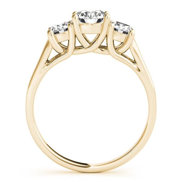 3-Stone Round Trellis Engagement Ring