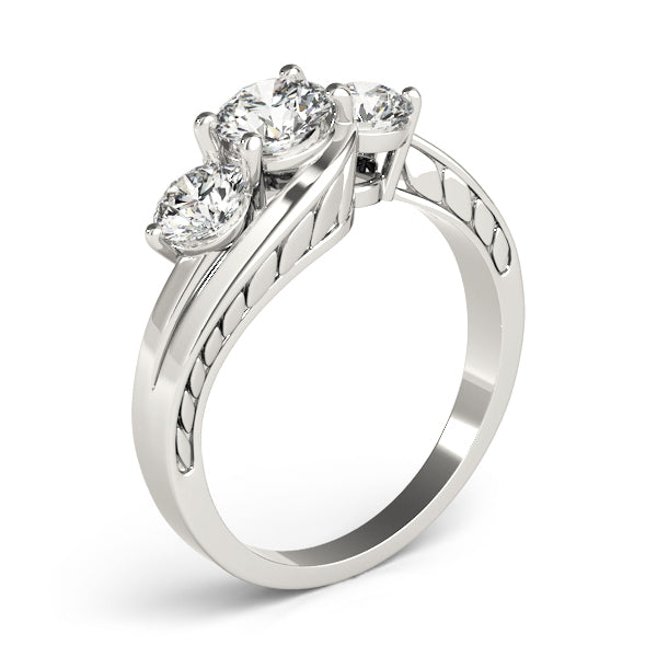 ENGAGEMENT RINGS 3 STONE ROUND