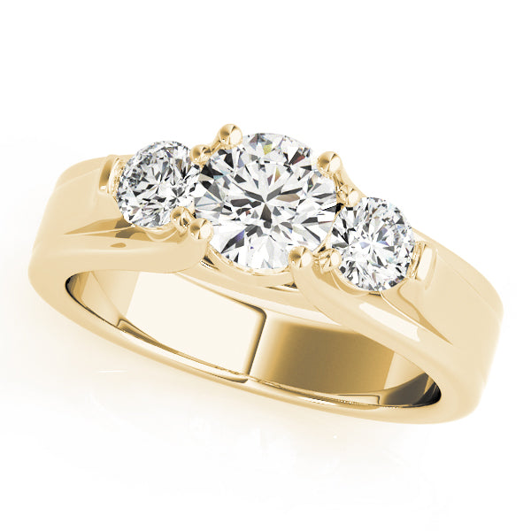 3-Stone Round Trellis Engagement Rings