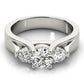 3-Stone Round Trellis Engagement Rings