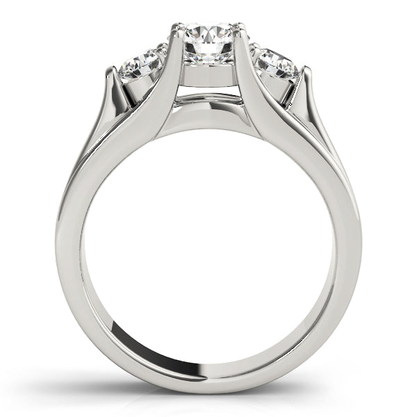 3-Stone Round Trellis Engagement Rings