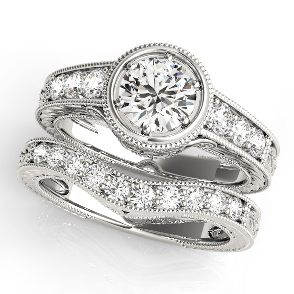 Antique Style Filigree Milgrain Engagement Rings
