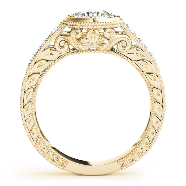 Antique Style Filigree Milgrain Engagement Rings