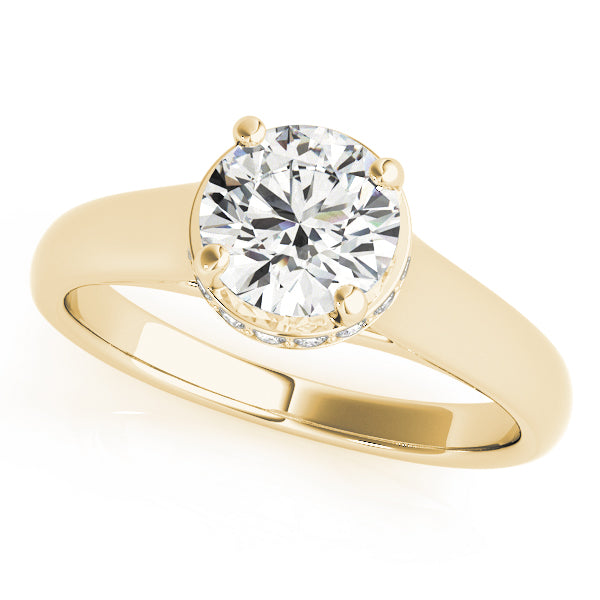 Solitaire Hidden Halo Trellis Engagement Ring