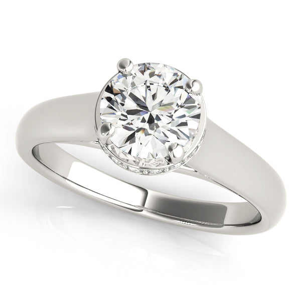 Solitaire Hidden Halo Trellis Engagement Ring