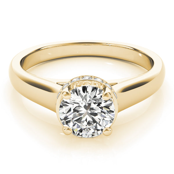 Solitaire Hidden Halo Trellis Engagement Ring