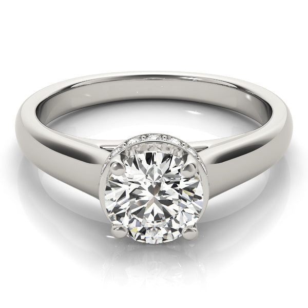 Solitaire Hidden Halo Trellis Engagement Ring