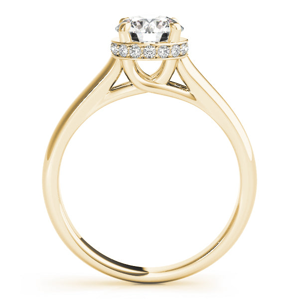Solitaire Hidden Halo Trellis Engagement Ring