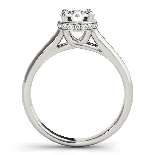 Solitaire Hidden Halo Trellis Engagement Ring