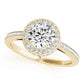 Single Row Prong Halo Engagement Rings