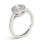 Single Row Prong Halo Engagement Rings