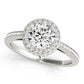 Single Row Prong Halo Engagement Rings