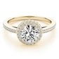 Single Row Prong Halo Engagement Rings