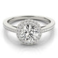 Single Row Prong Halo Engagement Rings