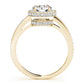 Single Row Prong Halo Engagement Rings