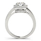 Single Row Prong Halo Engagement Rings
